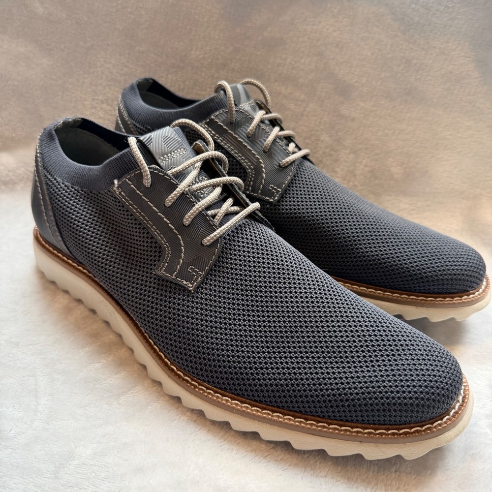 Johnston & Murphy 10.5 M Gray Knit Lace Up Oxfords 59-40846 Casual Shoes Duncan